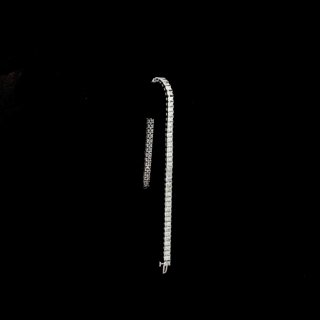 6.84 CTTW Radiant Lab Grown Diamond Tennis Bracelet 7" (E Color and VS1 Clarity)