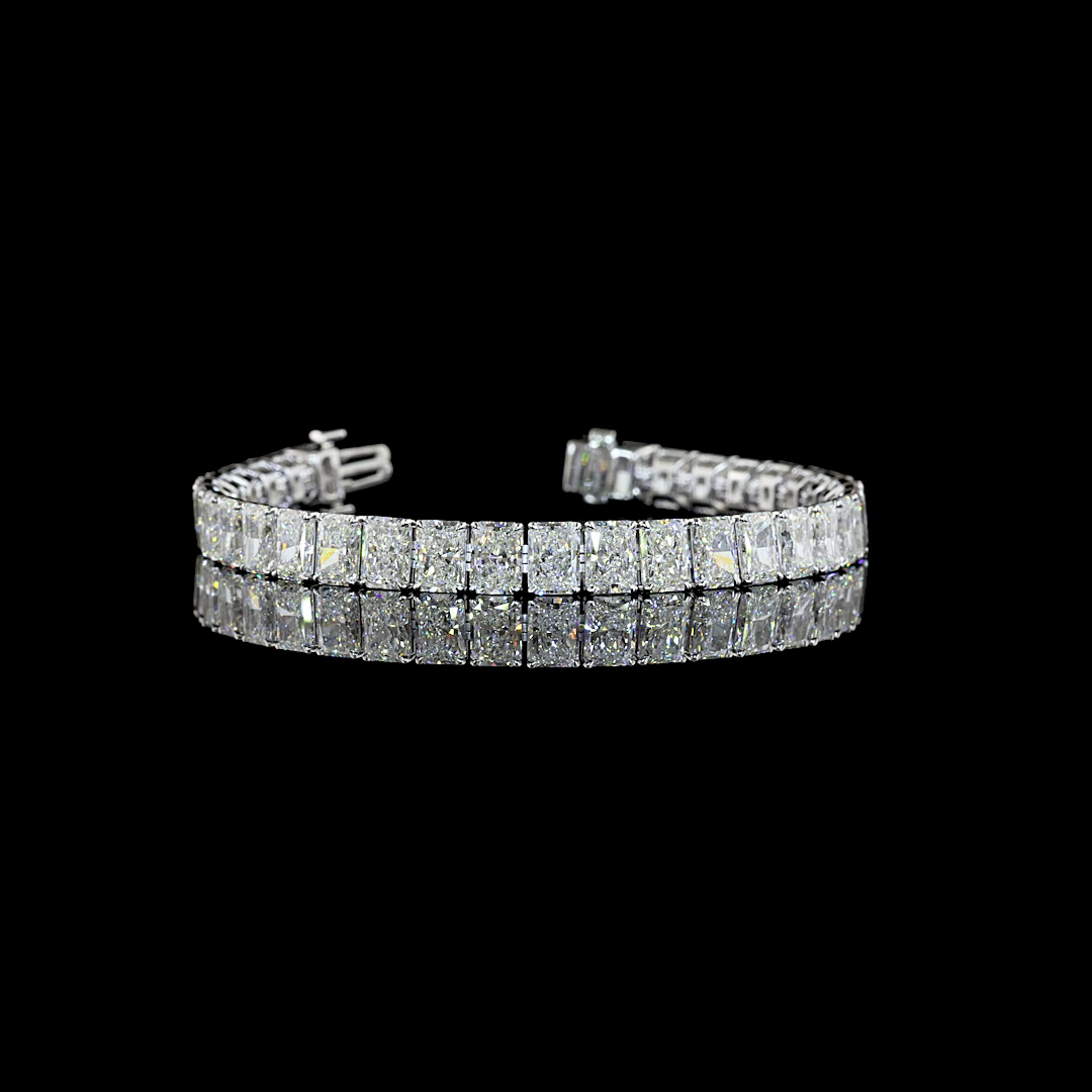 26.41 CTTW Radiant Lab Grown Diamond Tennis Bracelet 6.5" (E Color and VS1 Clarity)
