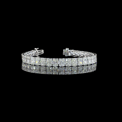 26.41 CTTW Radiant Lab Grown Diamond Tennis Bracelet 6.5" (E Color and VS1 Clarity)