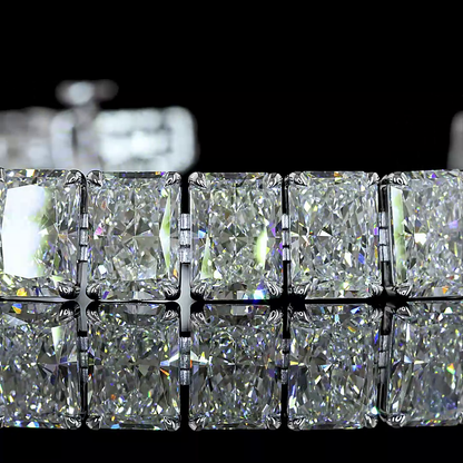 26.41 CTTW Radiant Lab Grown Diamond Tennis Bracelet 6.5" (E Color and VS1 Clarity)