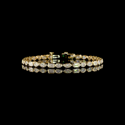 5.56 CTTW Emerald Lab Grown Diamond Tennis Bracelet 7" (E Color and VS1 Clarity)