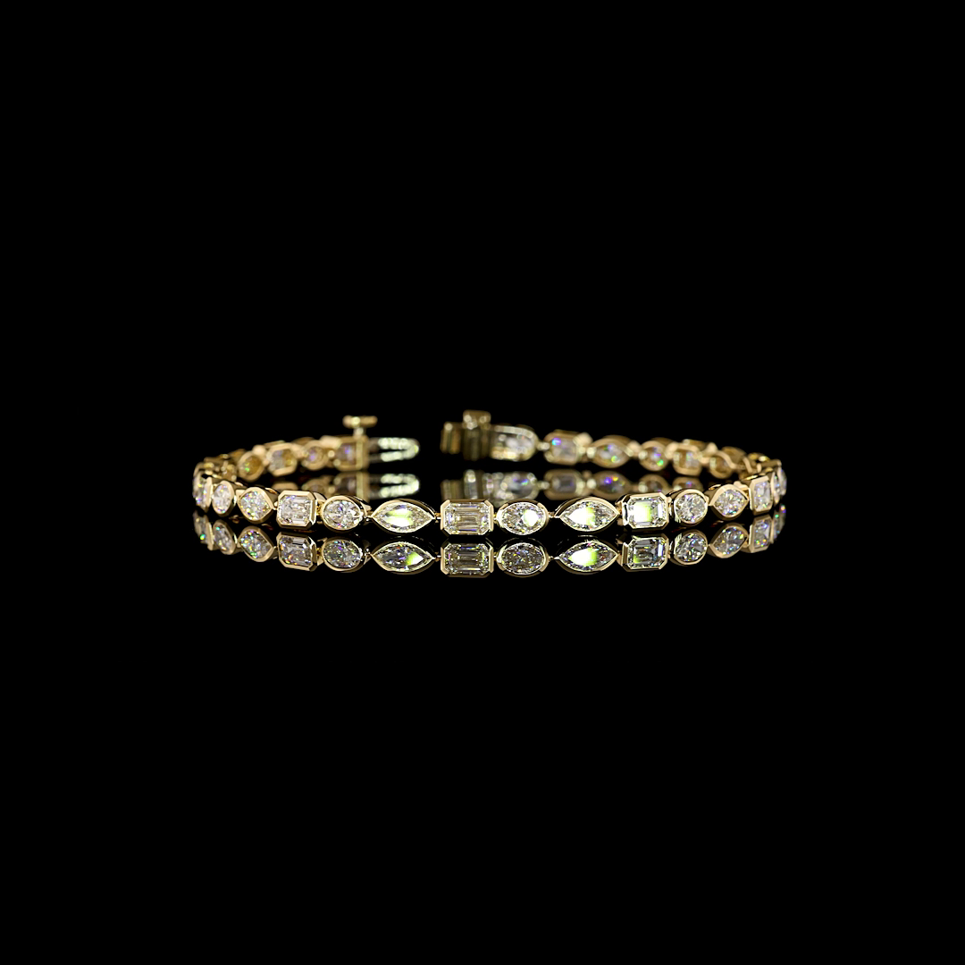 5.50 CTTW MIX Lab Grown Diamond Tennis Bracelet 7" (E Color and VS1 Clarity)