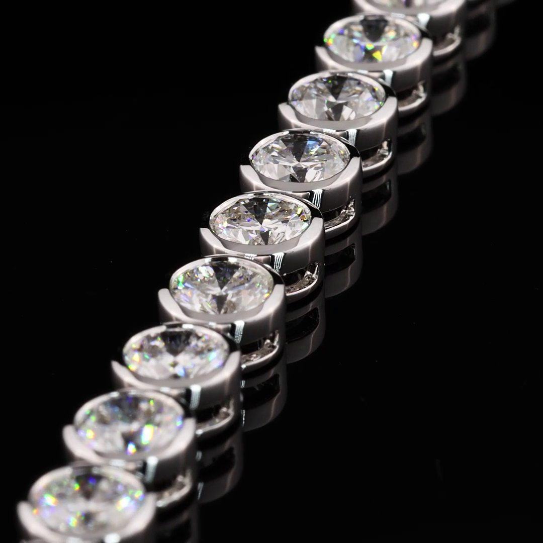 10.17 CTTW Round Lab Grown Diamond Tennis Bracelet (F Color and VS2 Clarity)