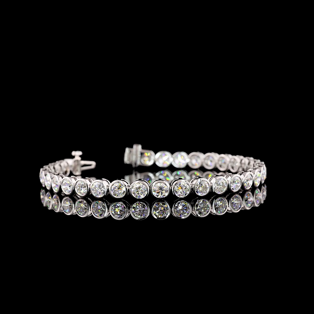 10.17 CTTW Round Lab Grown Diamond Tennis Bracelet (F Color and VS2 Clarity)