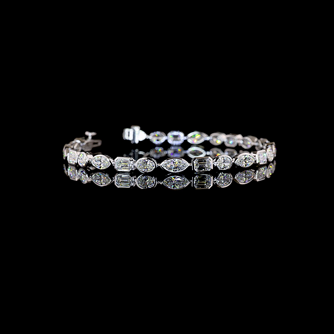 7.17 CTTW MIX Lab Grown Diamond Tennis Bracelet 7" (E Color and VS1 Clarity)
