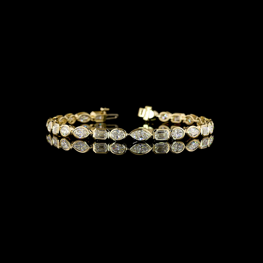 7.21 CTTW MIX Lab Grown Diamond Tennis Bracelet 7" (E Color and VS1 Clarity)