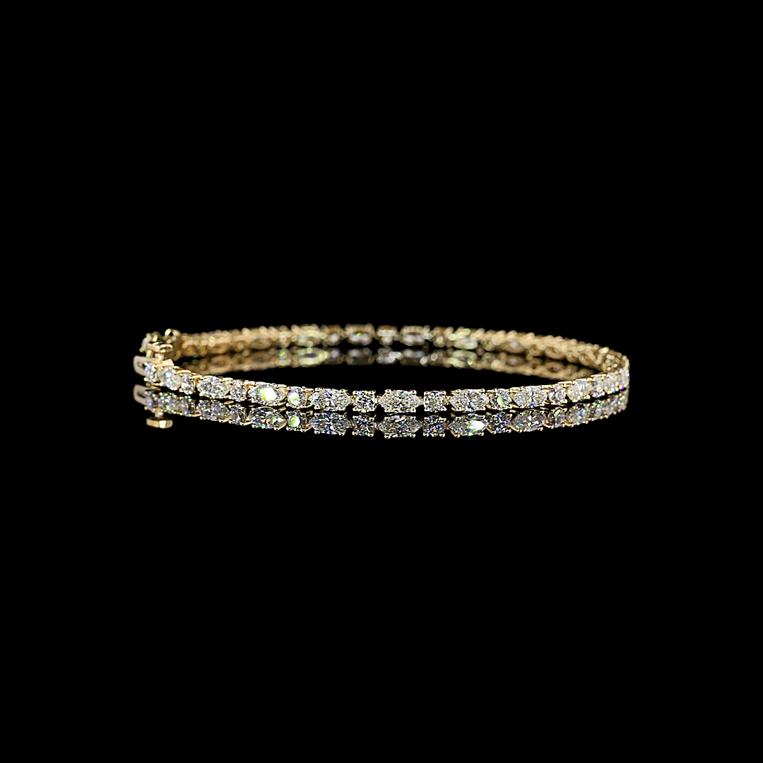 4.28 CTTW Marquise Lab Grown Diamond Tennis Bracelet 7" (E Color and VS1 Clarity)