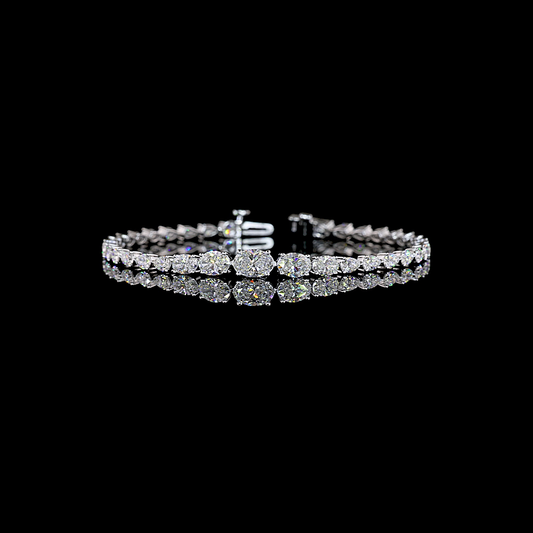 5.65 CTTW Oval Lab Grown Diamond Riviera Bracelet 7" (E Color and VS1 Clarity)