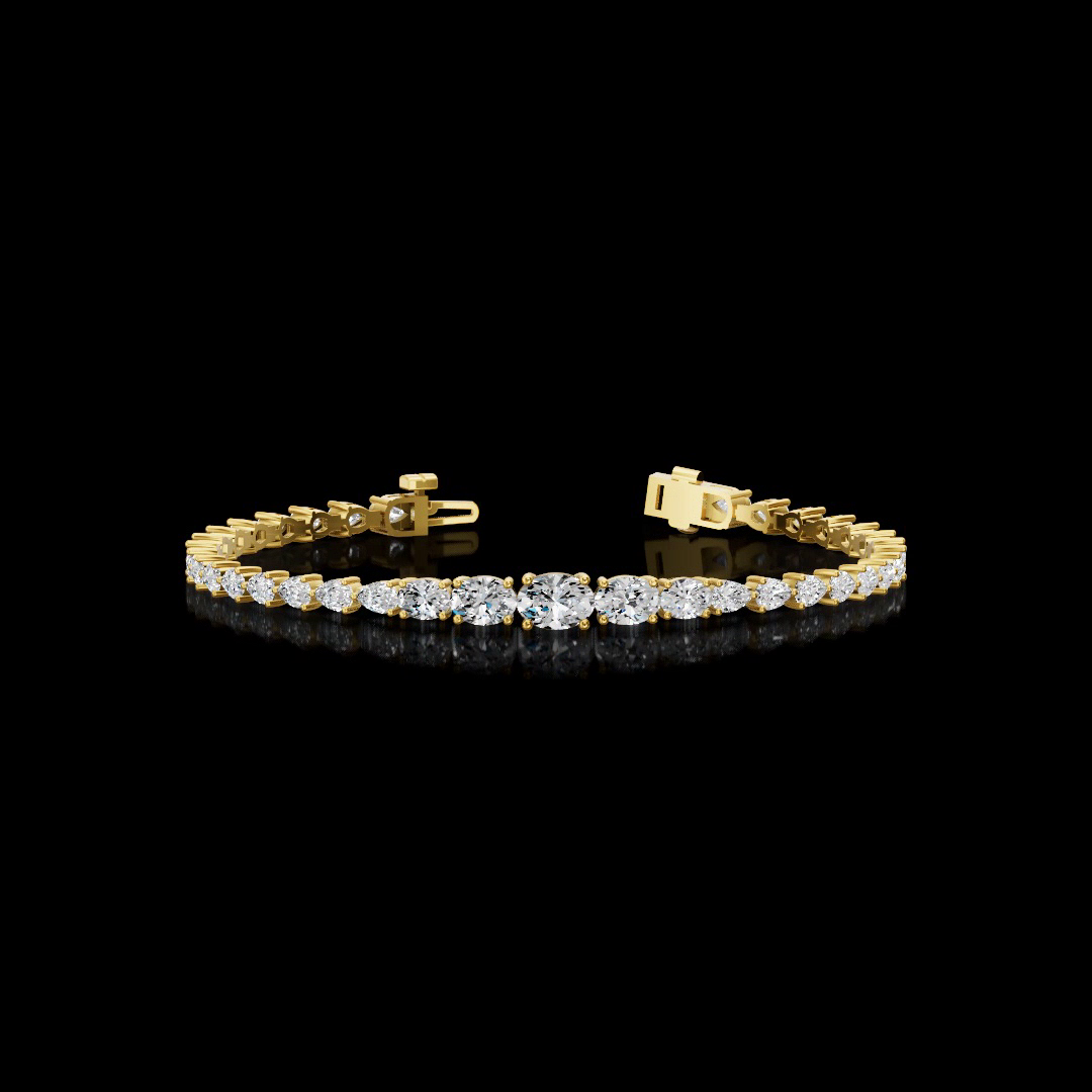 5.67 CTTW Oval Lab Grown Diamond Riviera Bracelet 7" (E Color and VS1 Clarity)