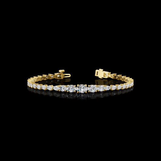 5.67 CTTW Oval Lab Grown Diamond Riviera Bracelet 7" (E Color and VS1 Clarity)
