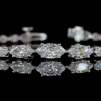 4.40 CTTW Marquise Lab Grown Diamond Riviera Bracelet 7" (E Color and VS1 Clarity)