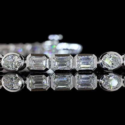 5.85 CTTW Emerald Lab Grown Diamond Tennis Bracelet 6.5" (F Color and VS1 Clarity)
