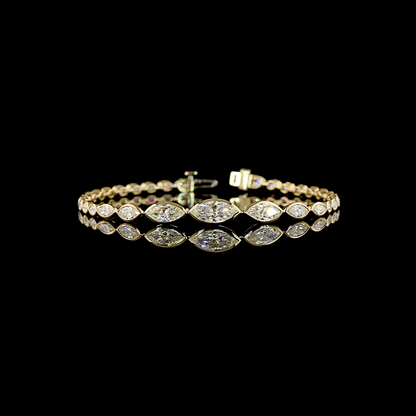 4.70 CTTW Marquise Lab Grown Diamond Riviera Bracelet 7" (E Color and VS1 Clarity)