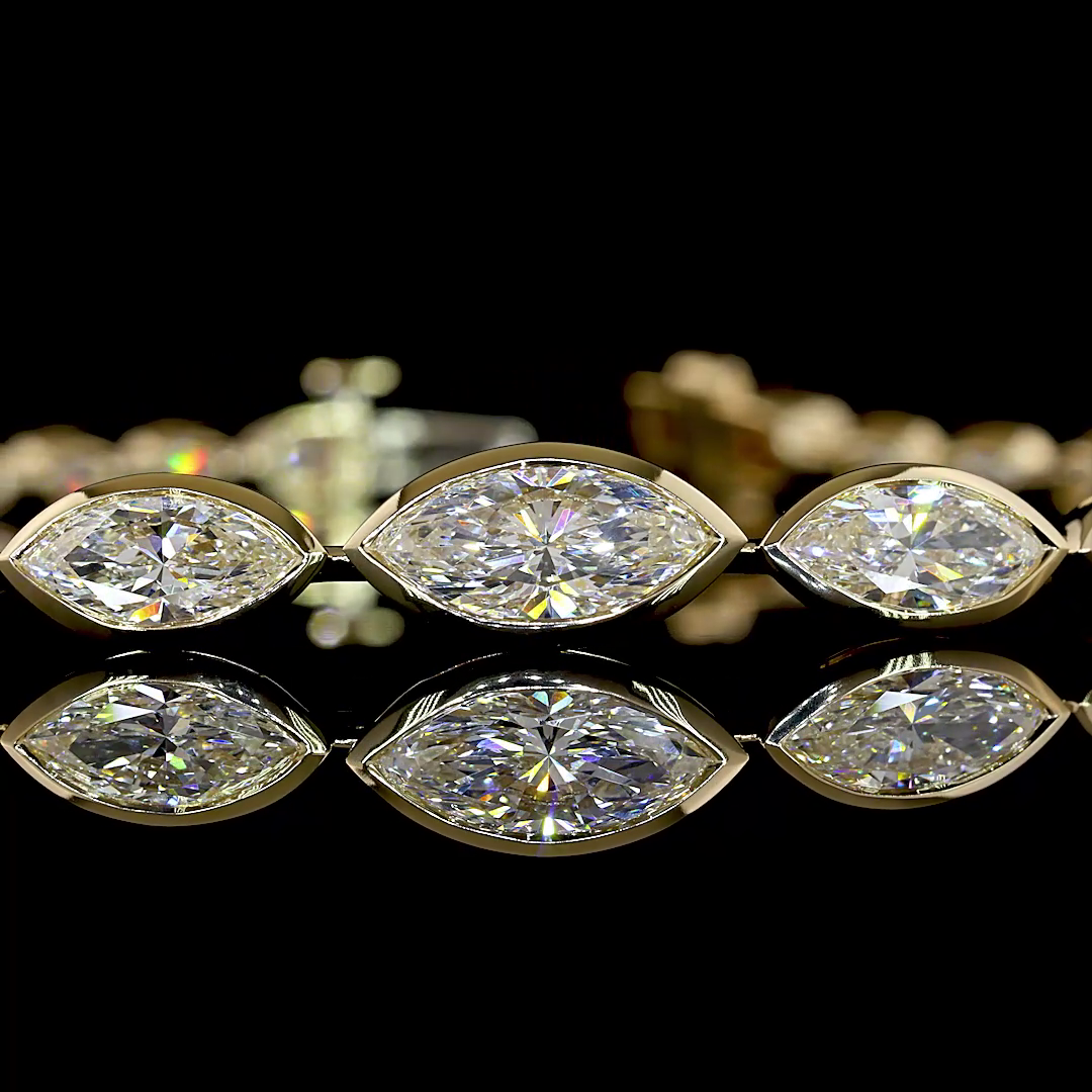 4.70 CTTW Marquise Lab Grown Diamond Riviera Bracelet 7" (E Color and VS1 Clarity)