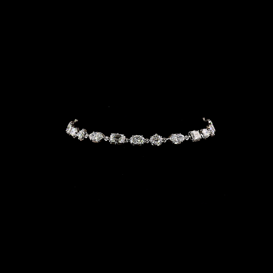 5.49 CTTW MIX Lab Grown Diamond Station Bracelet 7" (E Color and VS1 Clarity)