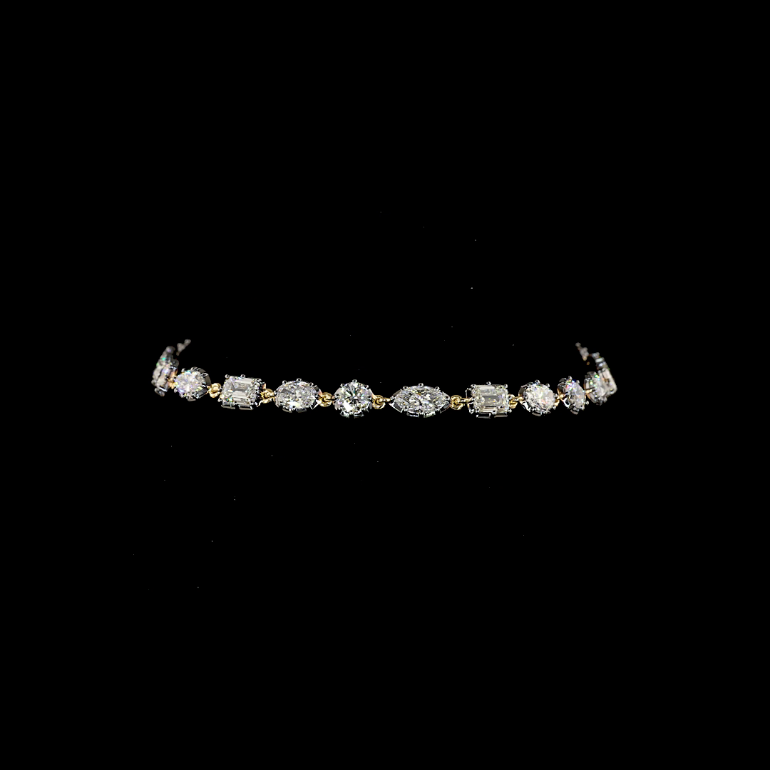 5.55 CTTW MIX Lab Grown Diamond Station Bracelet 7" (E Color and VS1 Clarity)