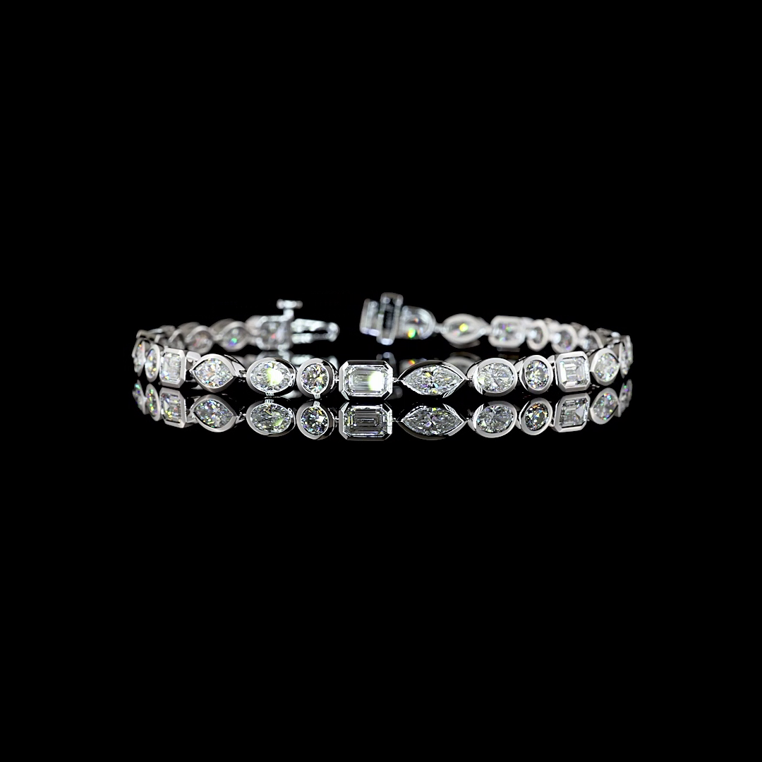 7.50 CTTW MIX Lab Grown Diamond Tennis Bracelet 7" (E Color and VS1 Clarity)