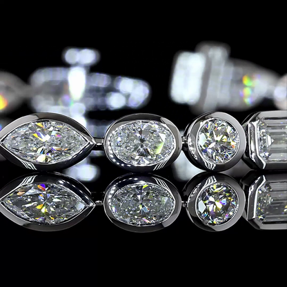 7.50 CTTW MIX Lab Grown Diamond Tennis Bracelet 7" (E Color and VS1 Clarity)
