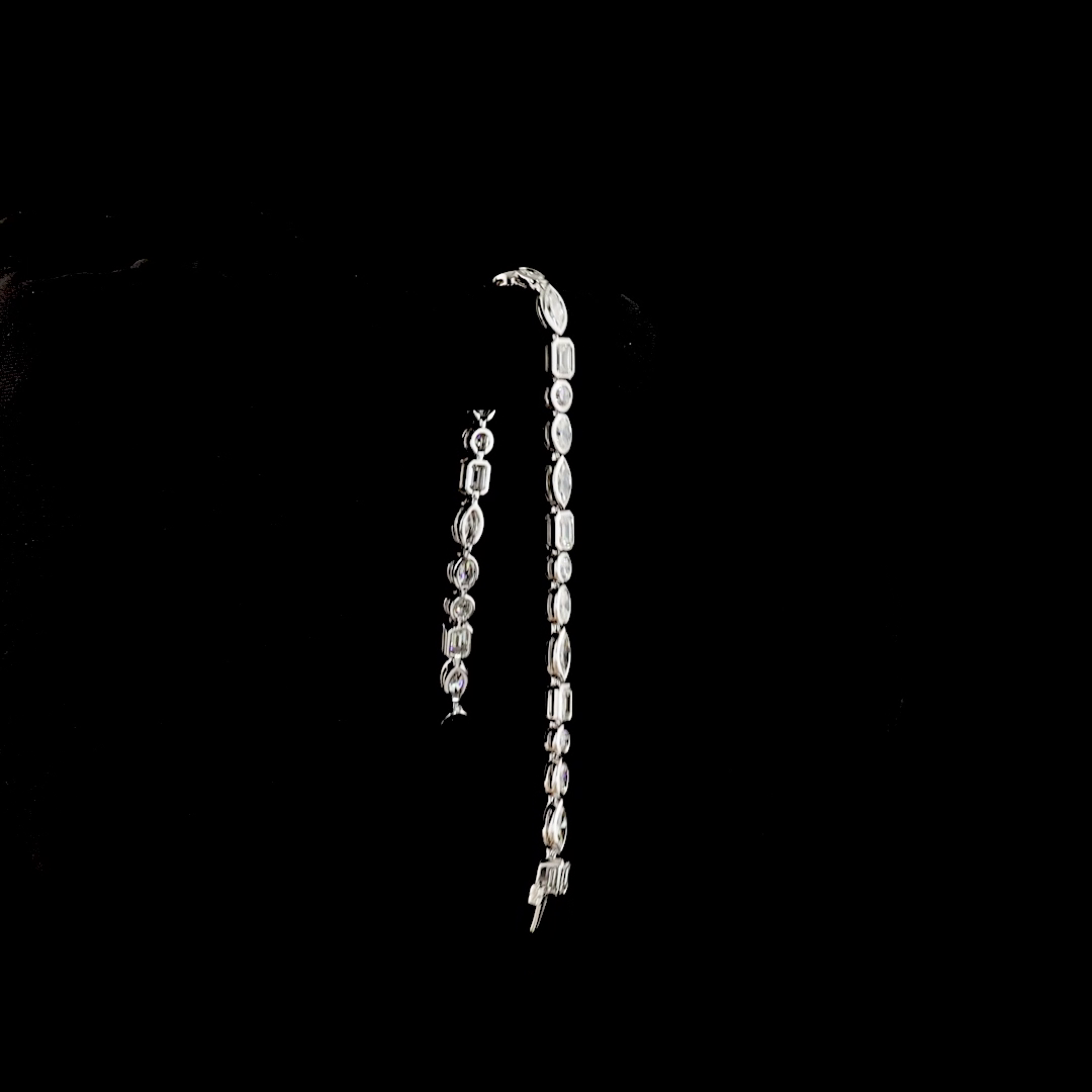7.50 CTTW MIX Lab Grown Diamond Tennis Bracelet 7" (E Color and VS1 Clarity)