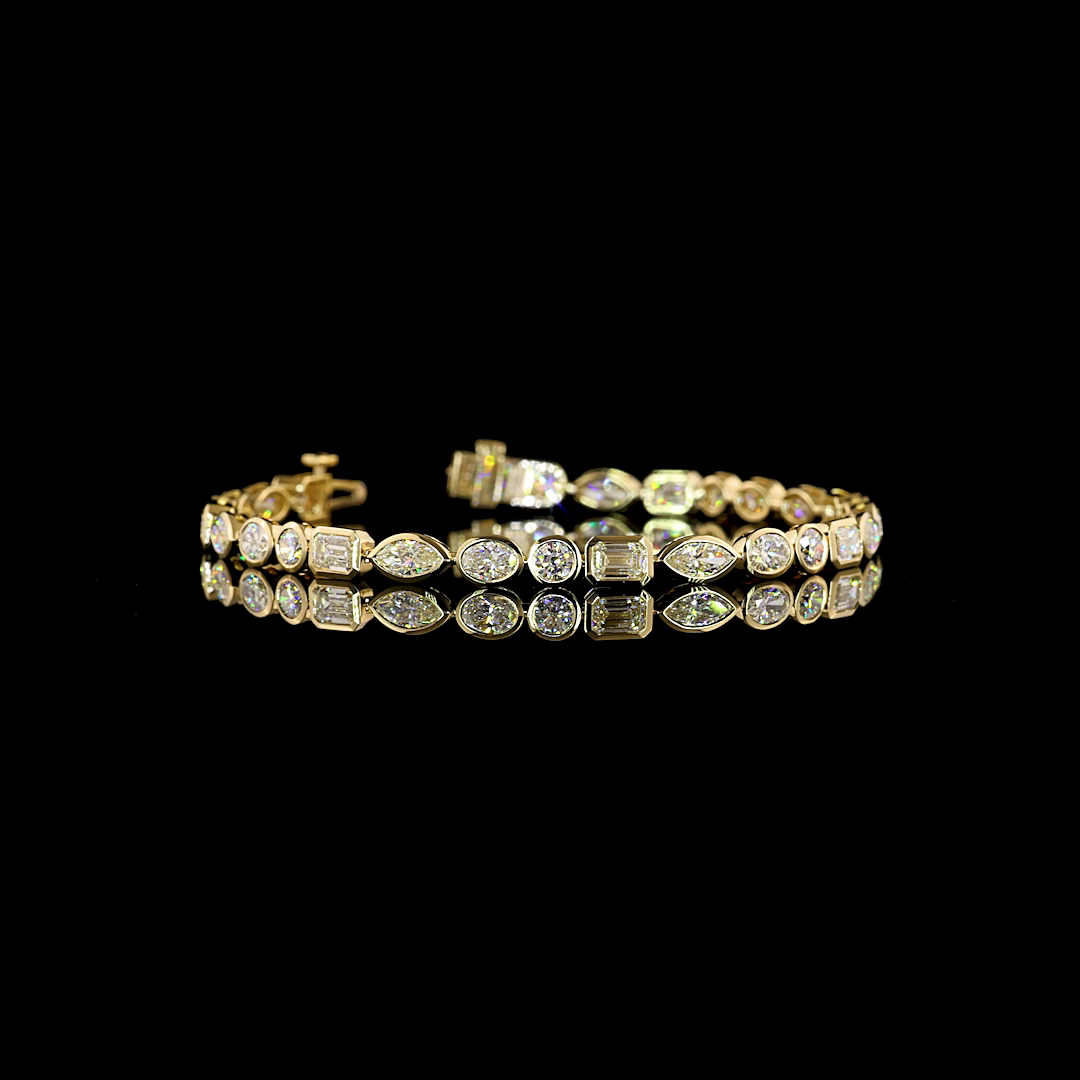 7.33 CTTW MIX Lab Grown Diamond Tennis Bracelet 7" (F Color and VS1 Clarity)