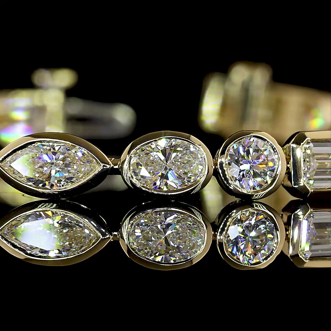7.33 CTTW MIX Lab Grown Diamond Tennis Bracelet 7" (F Color and VS1 Clarity)