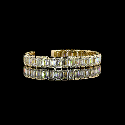 22.25 CTTW Emerald Lab Grown Diamond Bangles Bracelet (E/F Color and VS1 Clarity)