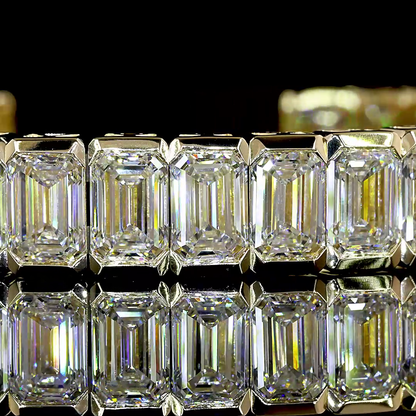 22.25 CTTW Emerald Lab Grown Diamond Bangles Bracelet (E/F Color and VS1 Clarity)