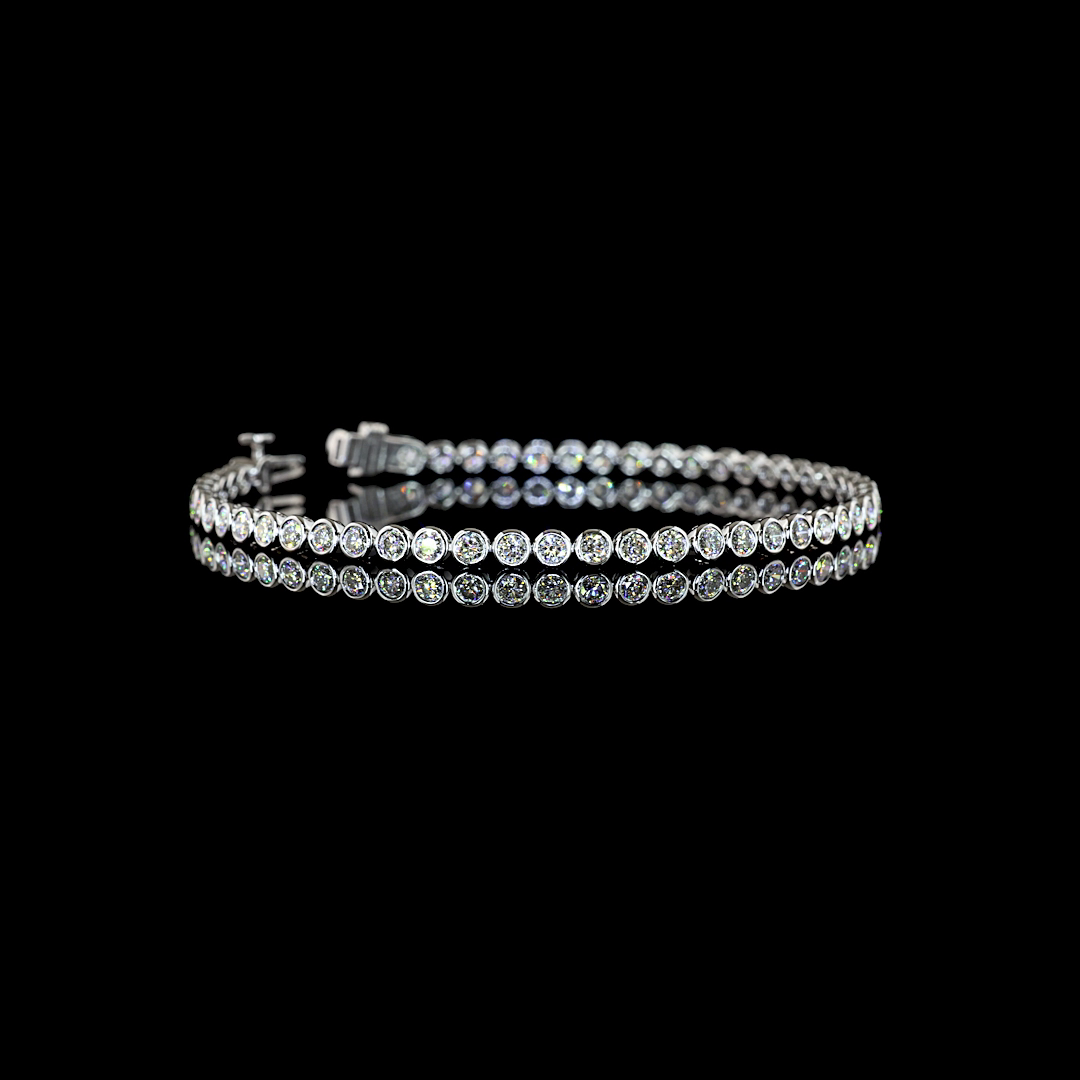 3.21 CTTW Round Lab Grown Diamond Tennis Bracelet 7" (E Color and VS1 Clarity)