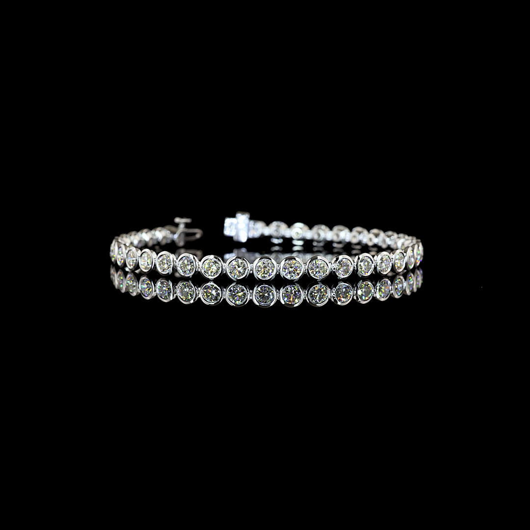 7.71 CTTW Round Lab Grown Diamond Tennis Bracelet 7" (E Color and VS1 Clarity)