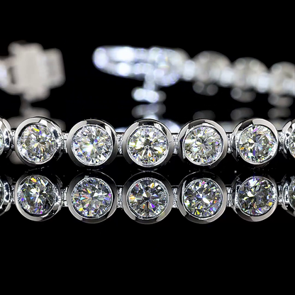 7.71 CTTW Round Lab Grown Diamond Tennis Bracelet 7" (E Color and VS1 Clarity)