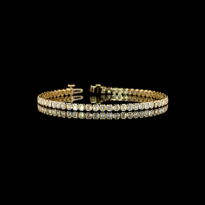 3.23 CTTW Emerald Lab Grown Diamond Tennis Bracelet 7" (E Color and VS1 Clarity)