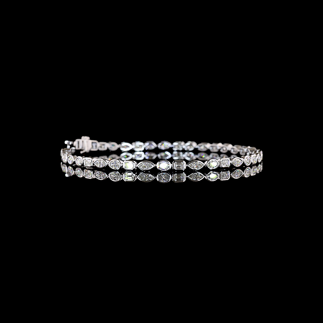 3.47 CTTW MIX Lab Grown Diamond Tennis Bracelet 7" (E Color and VS1 Clarity)