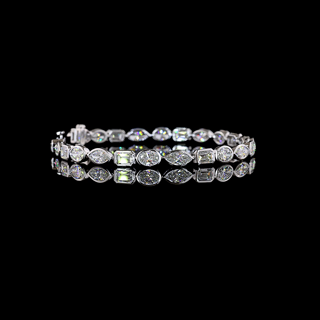 10.50 CTTW MIX Lab Grown Diamond Tennis Bracelet 7" (E Color and VS1 Clarity)