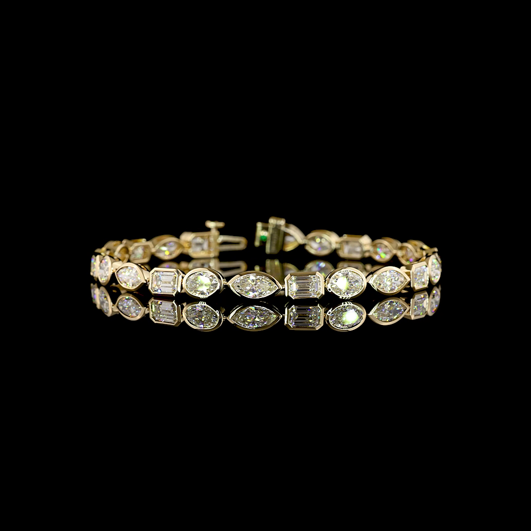 10.25 CTTW MIX Lab Grown Diamond Tennis Bracelet 7" (F Color and VS1 Clarity)