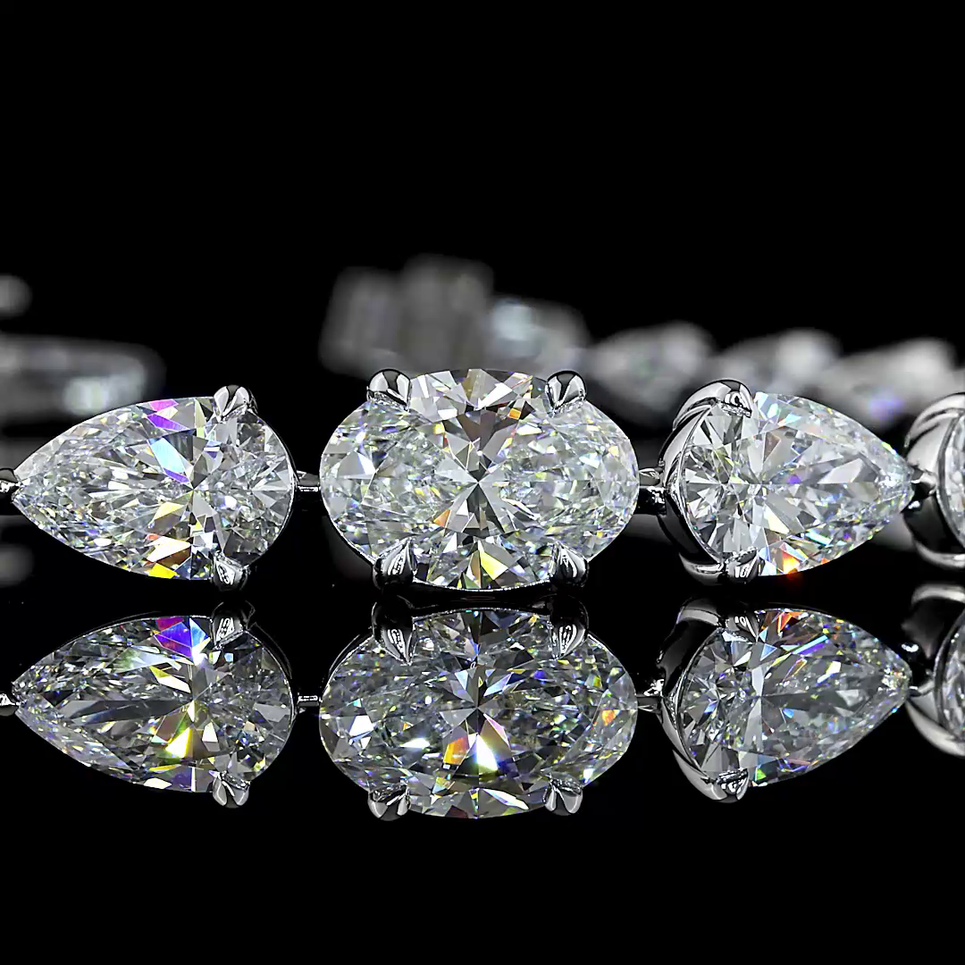 8.80 CTTW Oval Lab Grown Diamond Riviera Bracelet 7" (F Color and VS1 Clarity)
