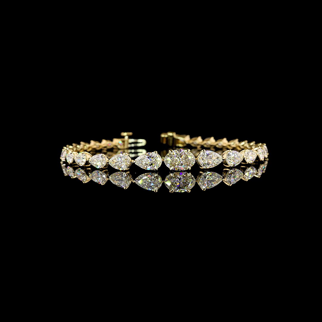 9.02 CTTW Oval Lab Grown Diamond Riviera Bracelet 7" (F Color and VS1 Clarity)