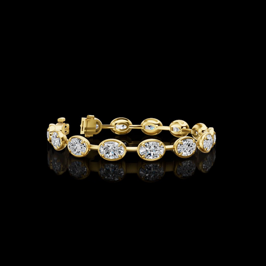 13.33 CTTW Oval Lab Grown Diamond Station Bracelet 6.5" (F Color and VVS2 Clarity)