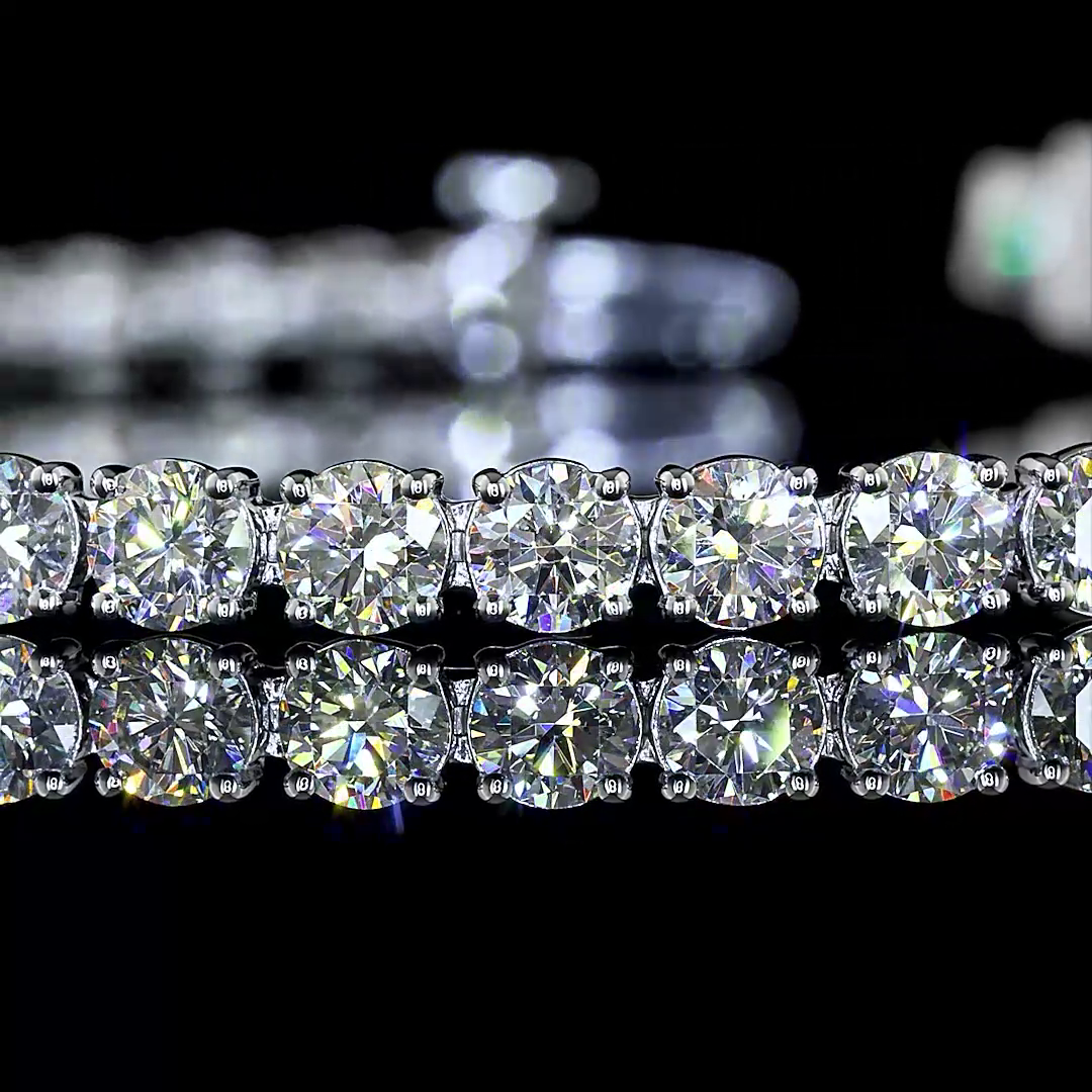 6.82 CTTW Round Lab Grown Diamond Tennis Bracelet 7" (E Color and VS1 Clarity)