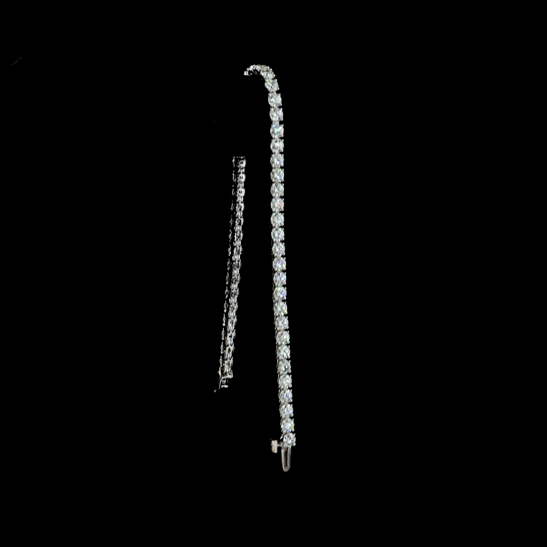6.82 CTTW Round Lab Grown Diamond Tennis Bracelet 7" (E Color and VS1 Clarity)