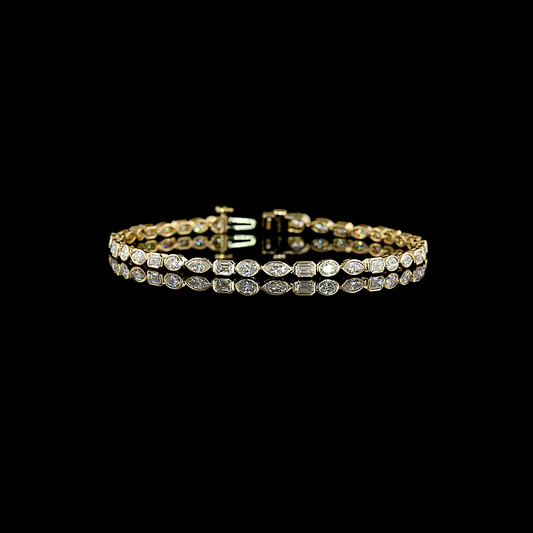 3.72 CTTW MIX Lab Grown Diamond Tennis Bracelet 7" (E Color and VS1 Clarity)
