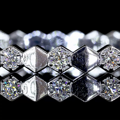0.91 CTTW Round Lab Grown Diamond Bangles Bracelet (E Color and VS1 Clarity)