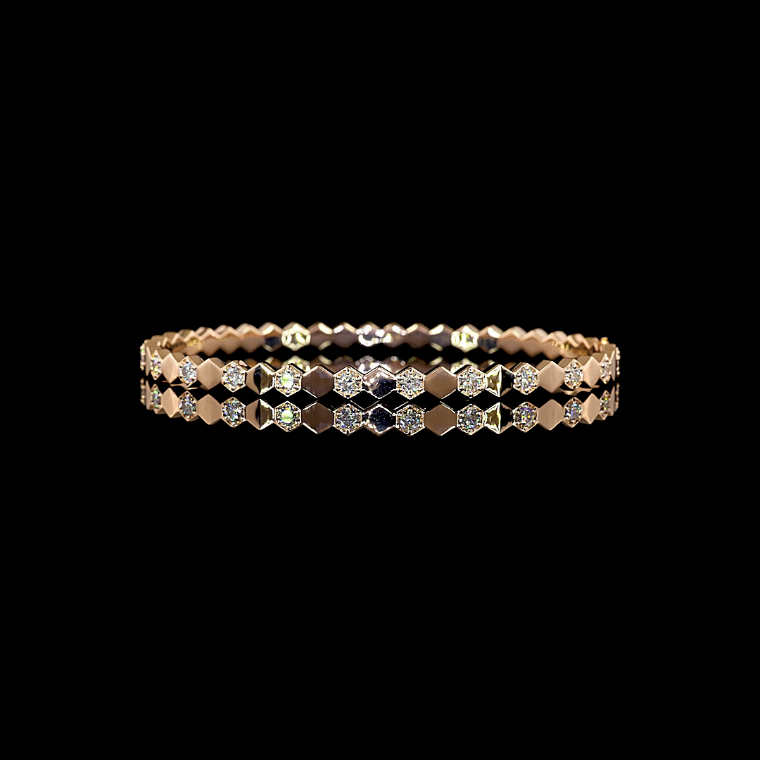 1.10 CTTW Round Lab Grown Diamond Bangles Bracelet (E Color and VS1 Clarity)