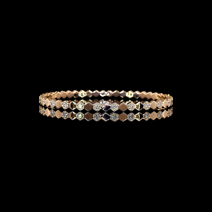 1.10 CTTW Round Lab Grown Diamond Bangles Bracelet (E Color and VS1 Clarity)