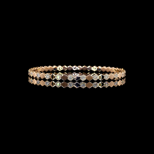 1.10 CTTW Round Lab Grown Diamond Bangles Bracelet (E Color and VS1 Clarity)
