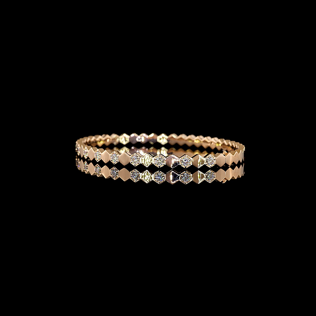 1.10 CTTW Round Lab Grown Diamond Bangles Bracelet (E Color and VS1 Clarity)