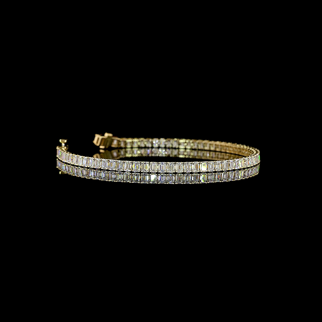 5.03 CTTW Emerald Lab Grown Diamond Tennis Bracelet 6.5" (E Color and VS1 Clarity)