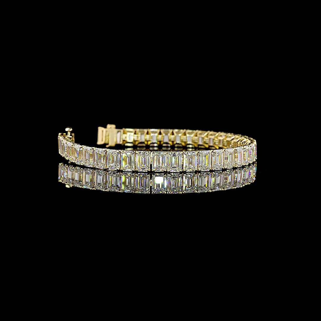 7.45 CTTW Emerald Lab Grown Diamond Tennis Bracelet 6.5" (E Color and VS1 Clarity)