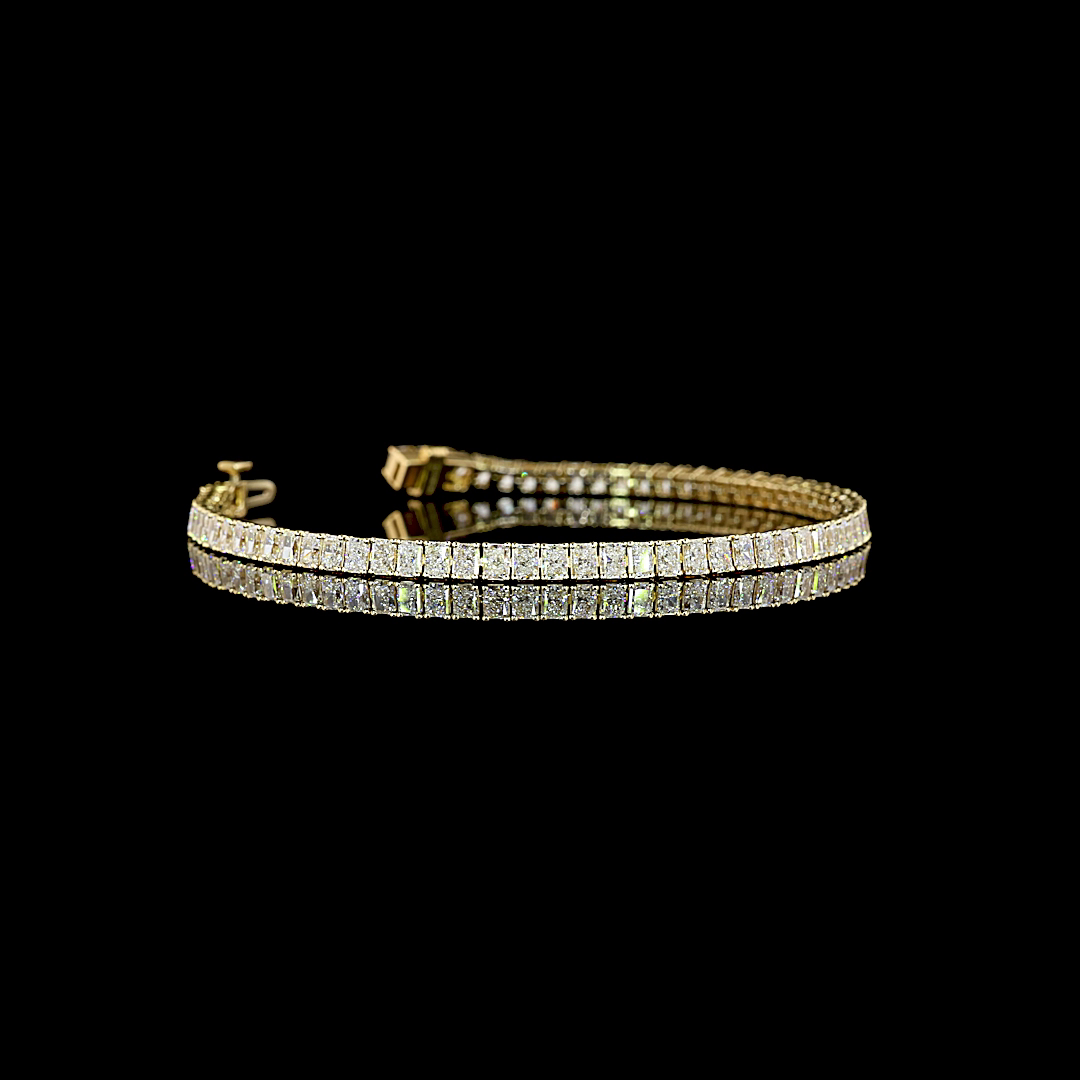 5.02 CTTW Radiant Lab Grown Diamond Tennis Bracelet 6.5" (E Color and VS1 Clarity)