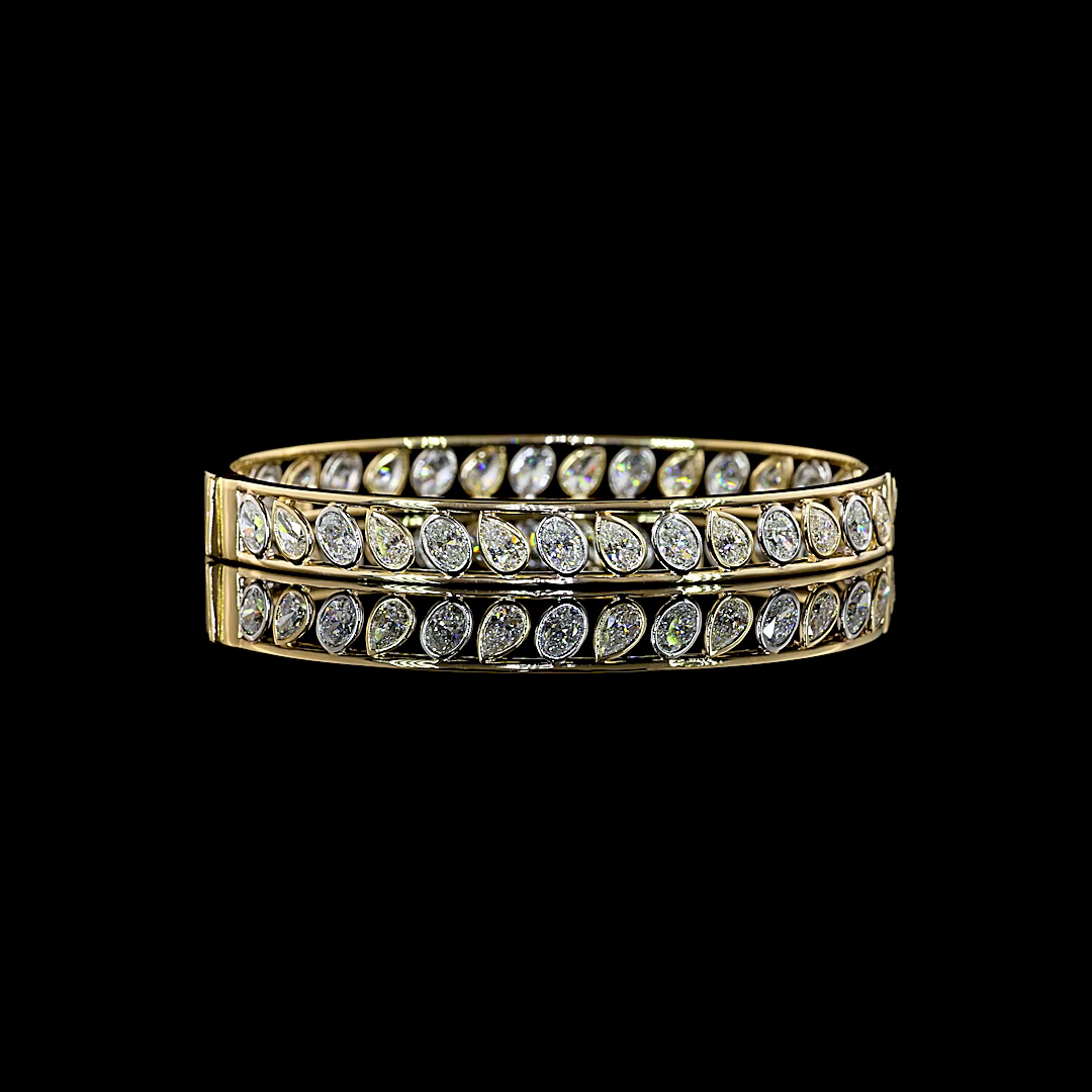 5.95 CTTW Oval Lab Grown Diamond Bangles Bracelet (F Color and VS1 Clarity)