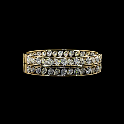 5.95 CTTW Oval Lab Grown Diamond Bangles Bracelet (F Color and VS1 Clarity)